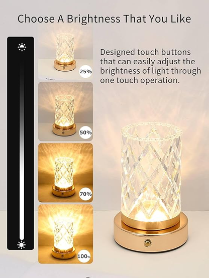 Lámpara de cristal multifunción para mesita