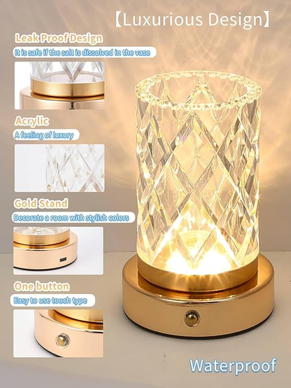 Lámpara de cristal multifunción para mesita